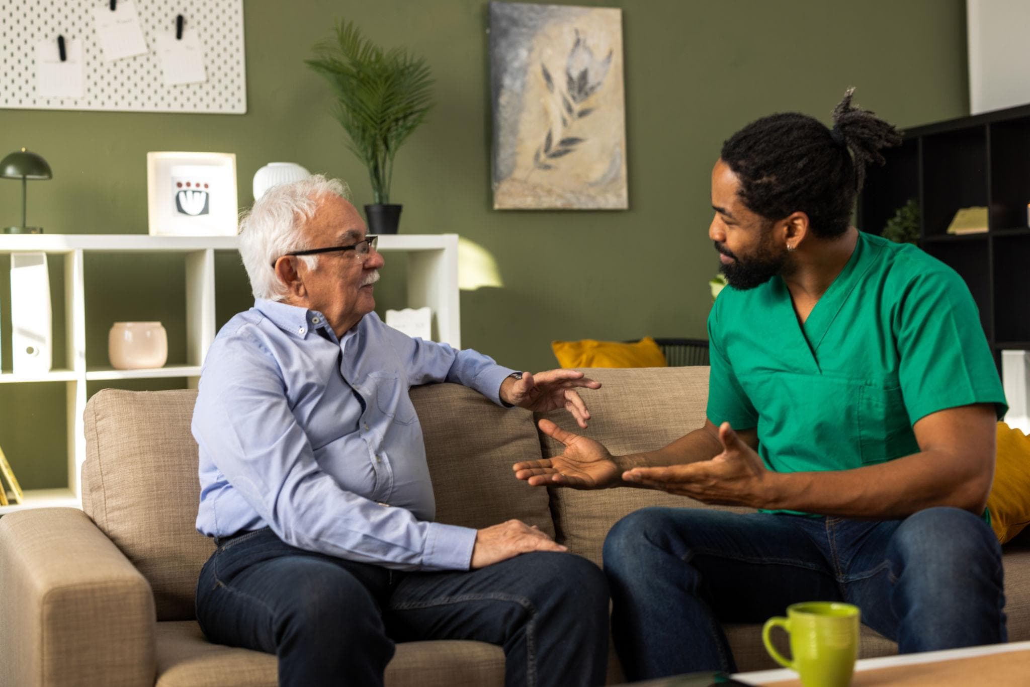 Elderly person receiving care